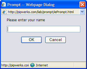 New faux prompt, as seen in IE7 (WinXP)